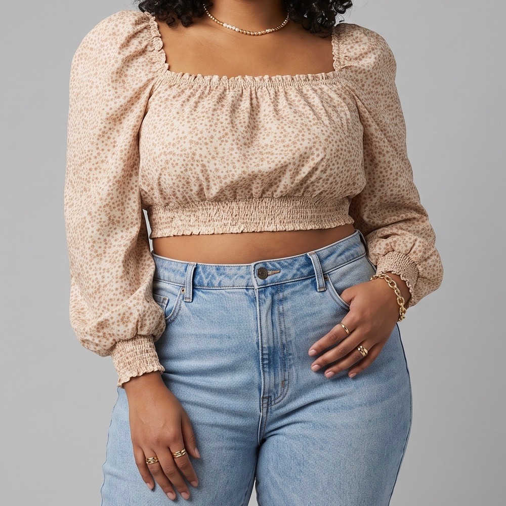 Show Me Your Mumu Suzanna Crop Top in Ditzy Daisy Boho Floral Blouse size XL